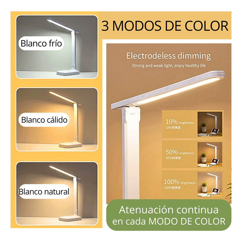 lámpara de escritorio cargador inalámbrico rápido 15W TD10-LED