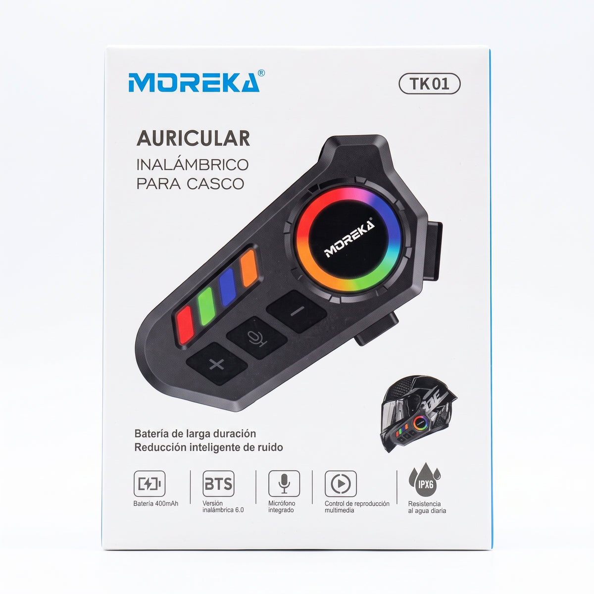 Auricular Inalámbrico para Casco Moreka TK01 con 40 Horas de Batería y Resistencia IPX6