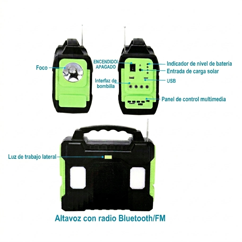 Sistema de Iluminación Solar MOR-C88FM: Luz y música MOREKA