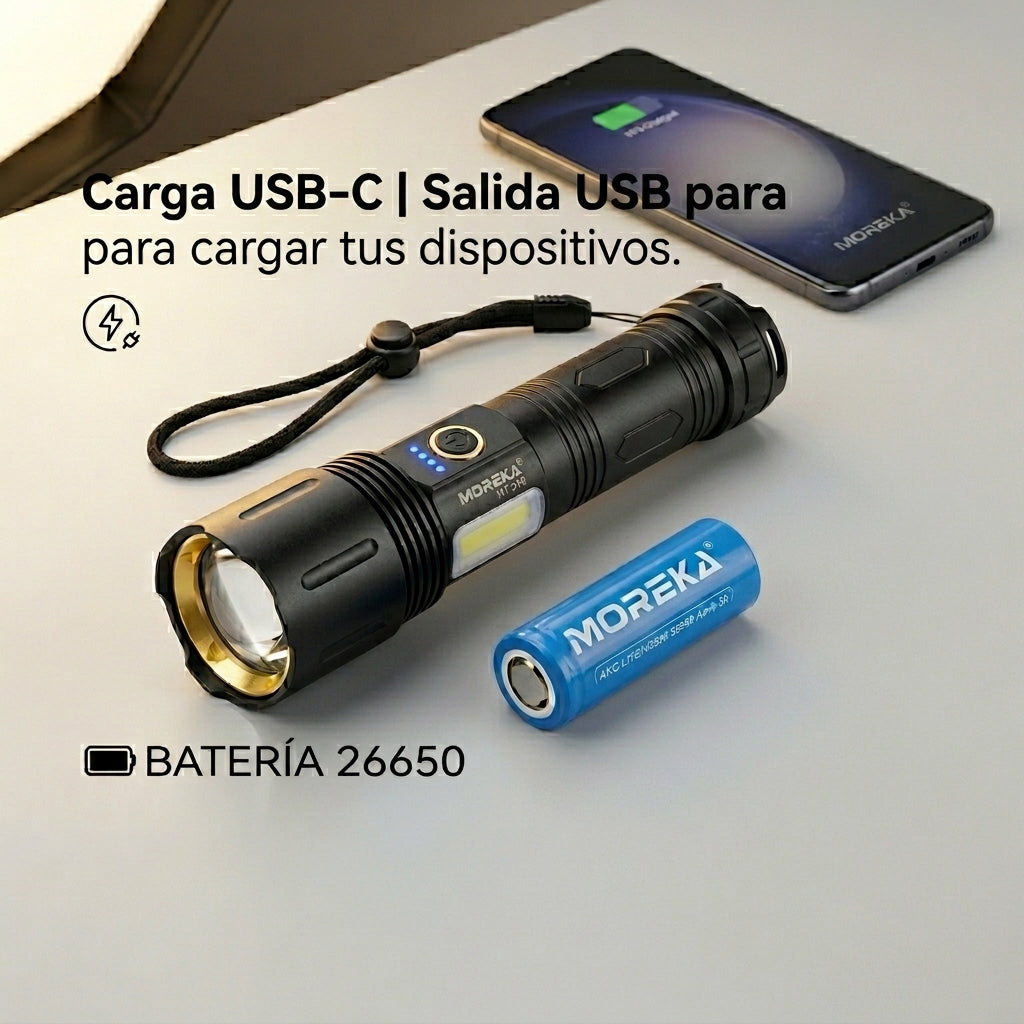 Linterna Recargable LED MOREKA MT-019 Alta potencia