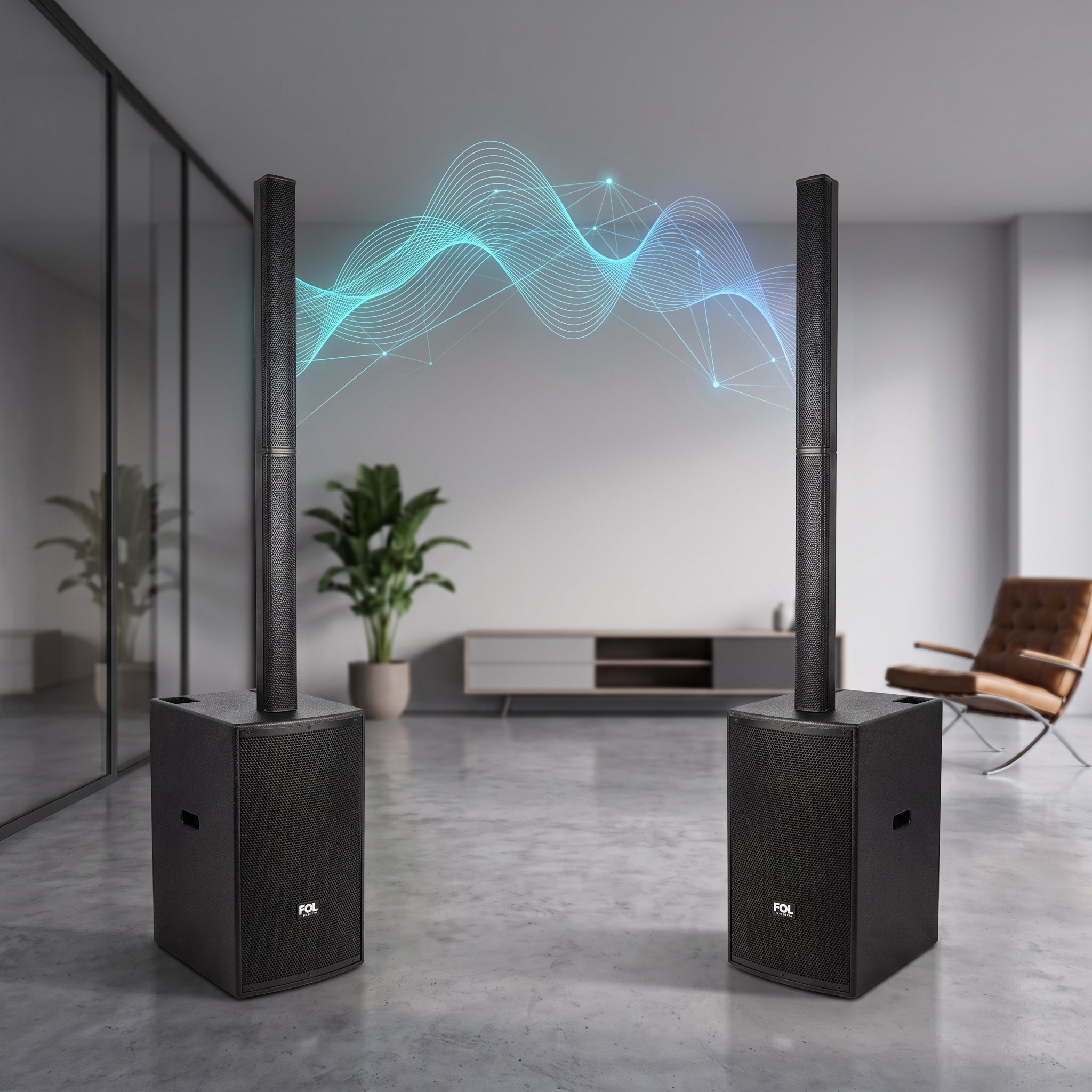 Torre de Sonido FOL FS-T939 600W - 2 micrófonos