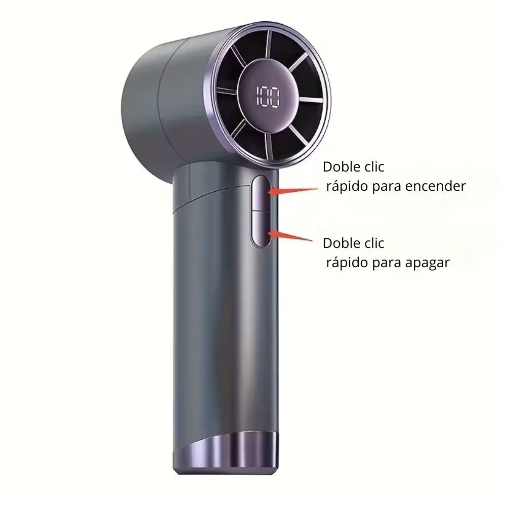 Ventilador Portátil de mano Frescura 100 velocidades 3000mAh Pantalla LED XFS-202