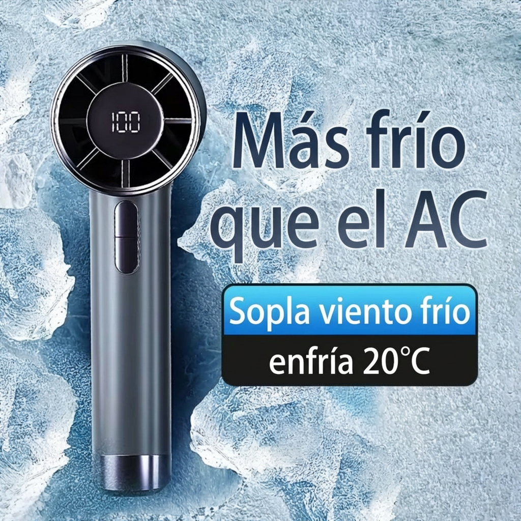 Ventilador Portátil de mano Frescura 100 velocidades 3000mAh Pantalla LED XFS-202