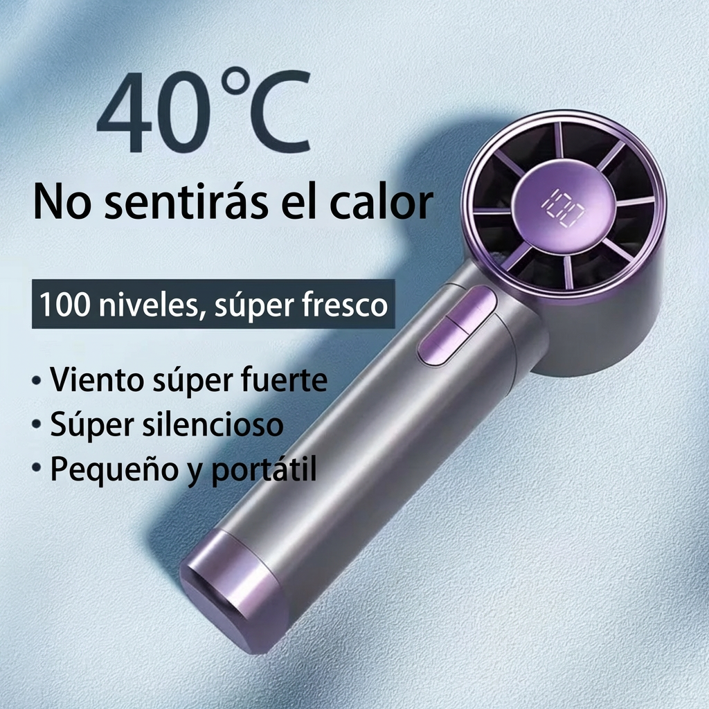 Ventilador Portátil de mano Frescura 100 velocidades 3000mAh Pantalla LED XFS-202
