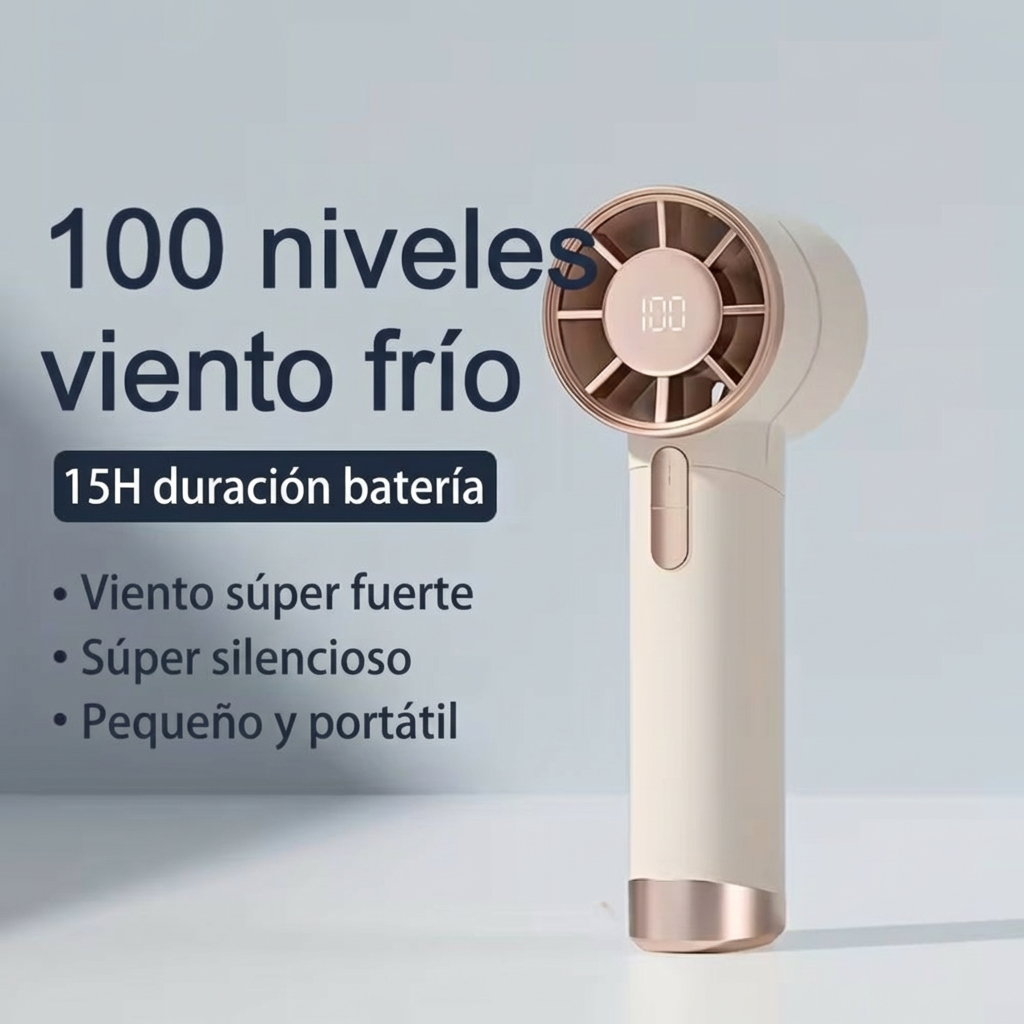 Ventilador Portátil de mano Frescura 100 velocidades 3000mAh Pantalla LED XFS-202