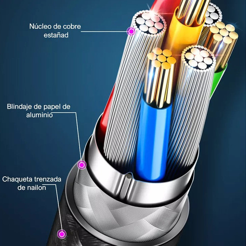 Cargador IP cable tipo IP 1m 2.4A carga rápida Nebro VGA-008