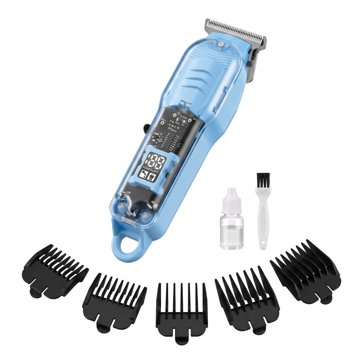 Cortadora de Cabello Moreka W-43 Kit Profesional Pantalla LCD 6 Peines Guía