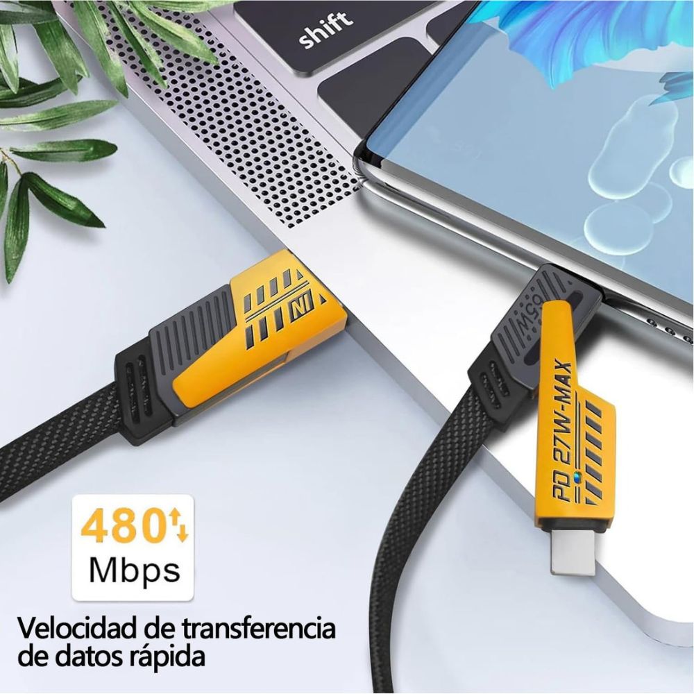 Cable Tipo C USB IP 65w Carga Rápida 4 EN 1 1m Nebro WD-038