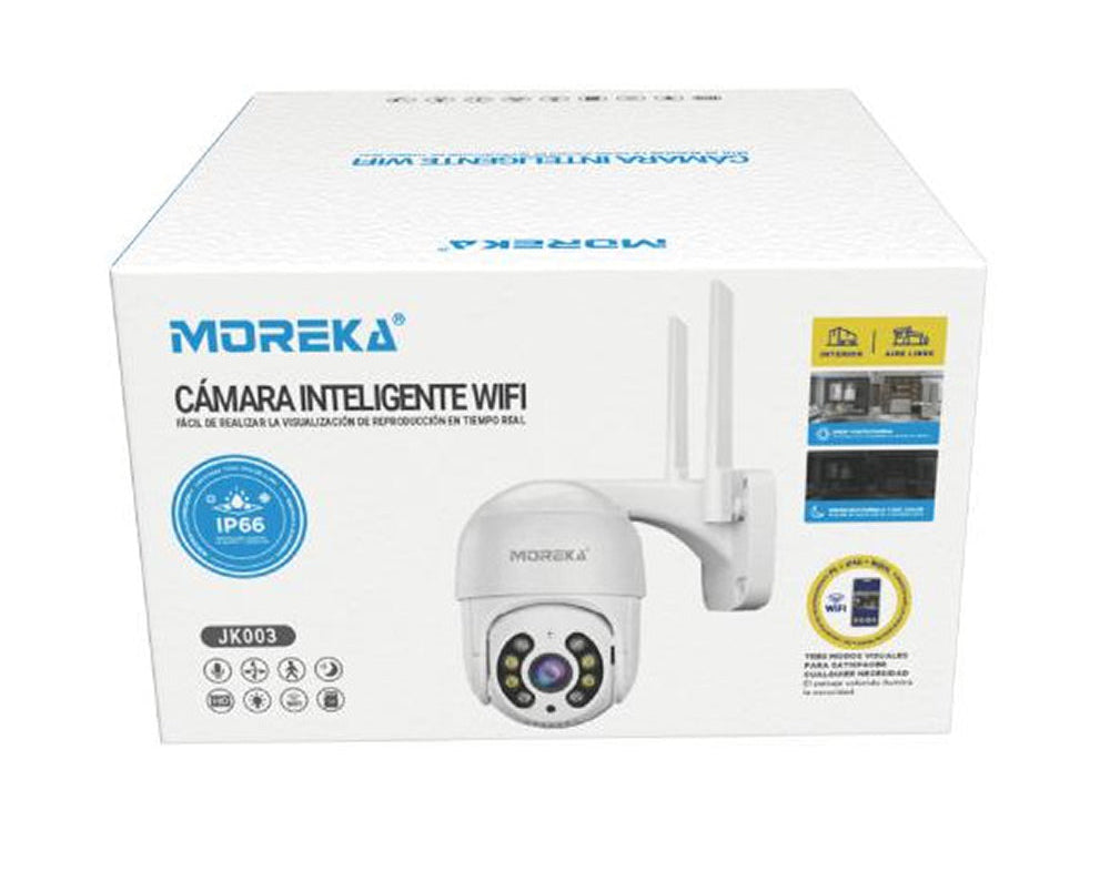 Cámara IP 360° Wifi 3mp Visión Nocturna Certificación IP66 Micrófono y altavoz JK-003