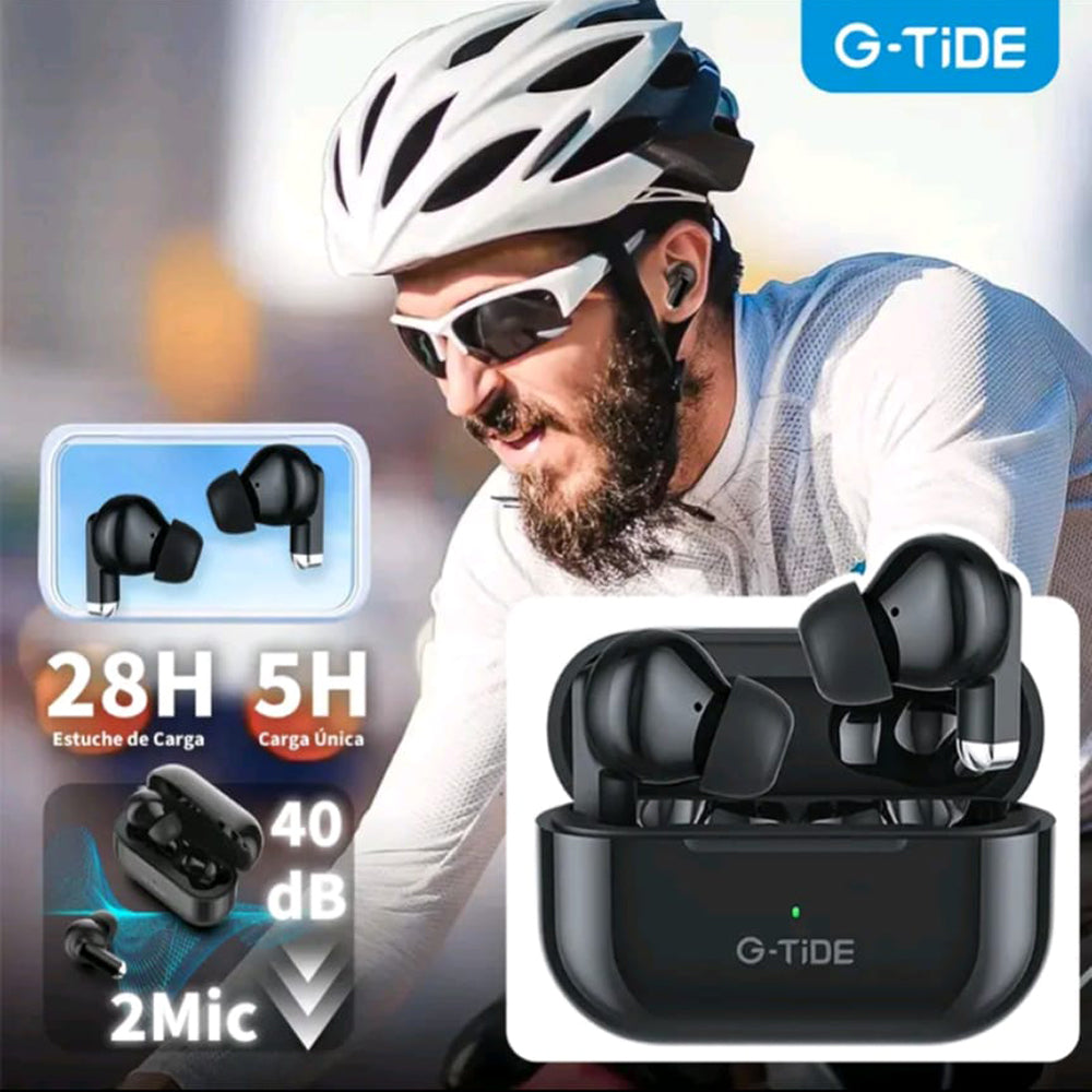 Audífonos Bluetooth Cancelación de Ruido Sport 30mAh + estuche 300mAh IPX4 G-TIDE L22
