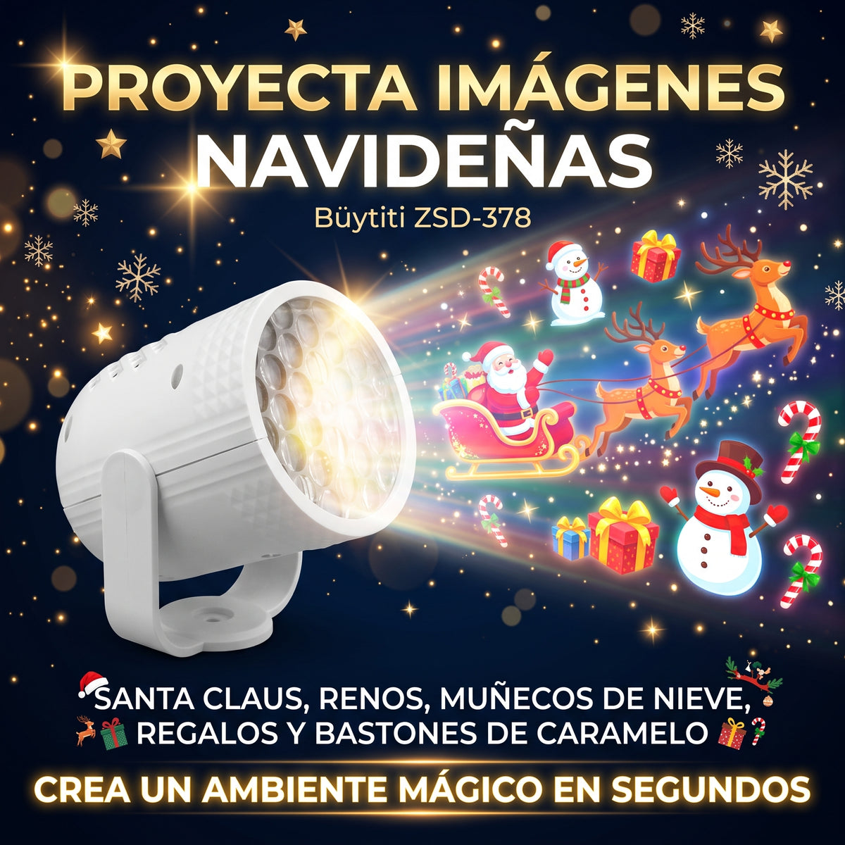 Lámpara de Proyección Navideña Büytiti ZSD-378 para Interiores