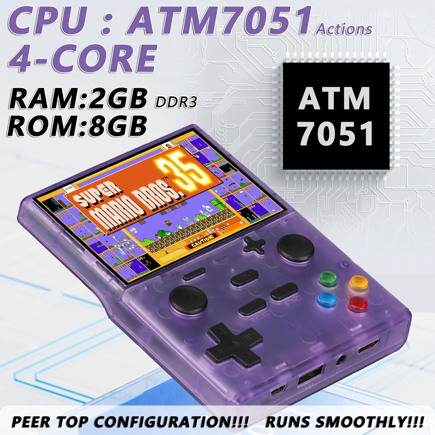Consola de juegos portátil XGB35 3.5 pulgadas retro RAM 2GB ROM 8
