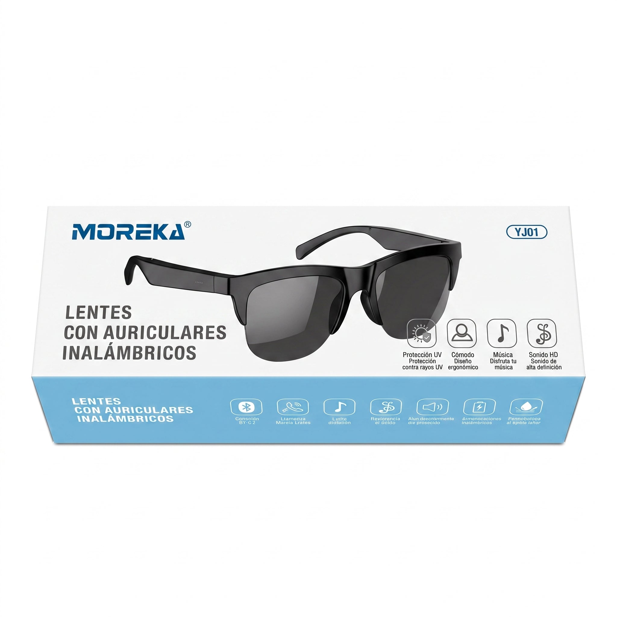 Lentes Inteligentes Moreka YJ01 con Auriculares Inalámbricos Bluetooth 5.4