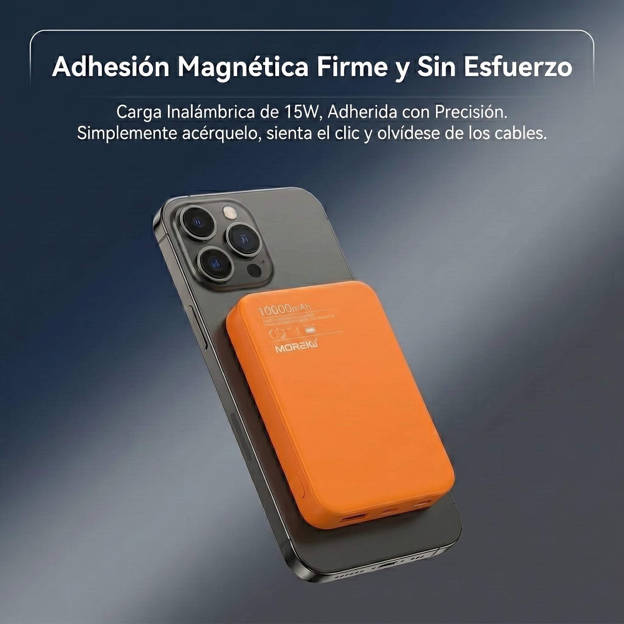 Power Bank Magnético Moreka K109 10000mAh con Carga Rápida Inalámbrica 15W y PD 20W