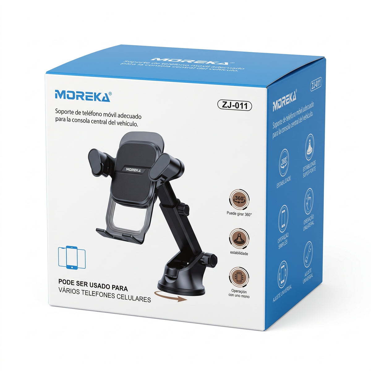 Soporte para Teléfono Móvil Automovil Central Moreka ZJ-011 Giro 360