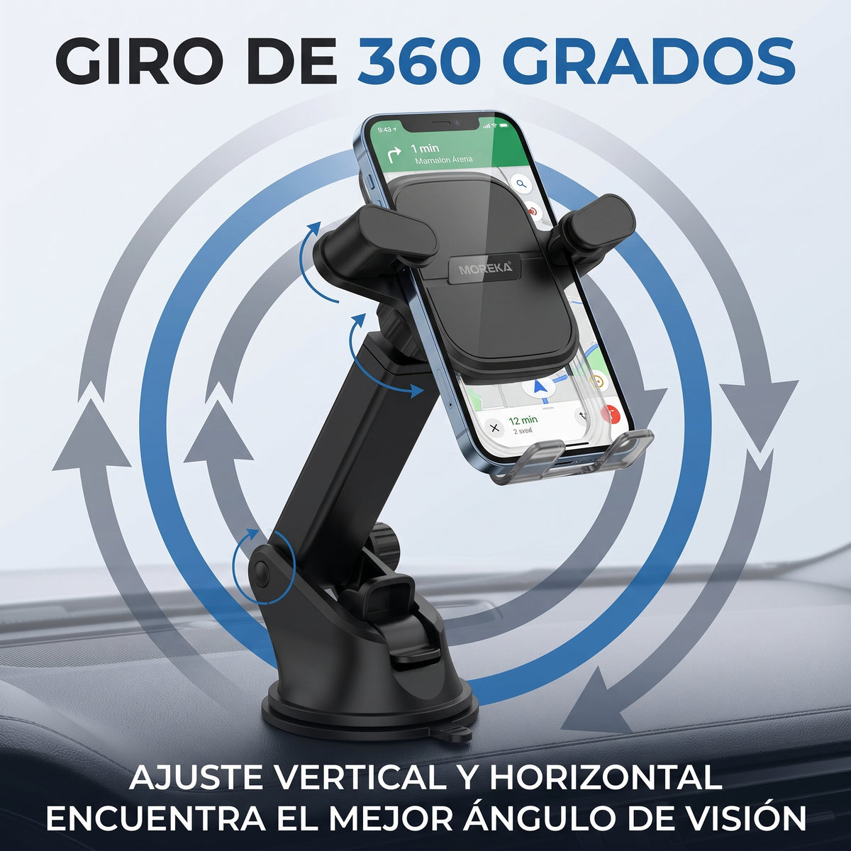 Soporte para Teléfono Móvil Automovil Central Moreka ZJ-011 Giro 360