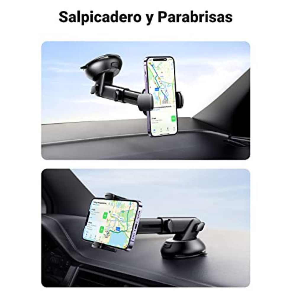 Soporte Automóvil Giratorio con ventosa para tablero y parabrisas Rotación 360° Moreka Modelo ZJ-014