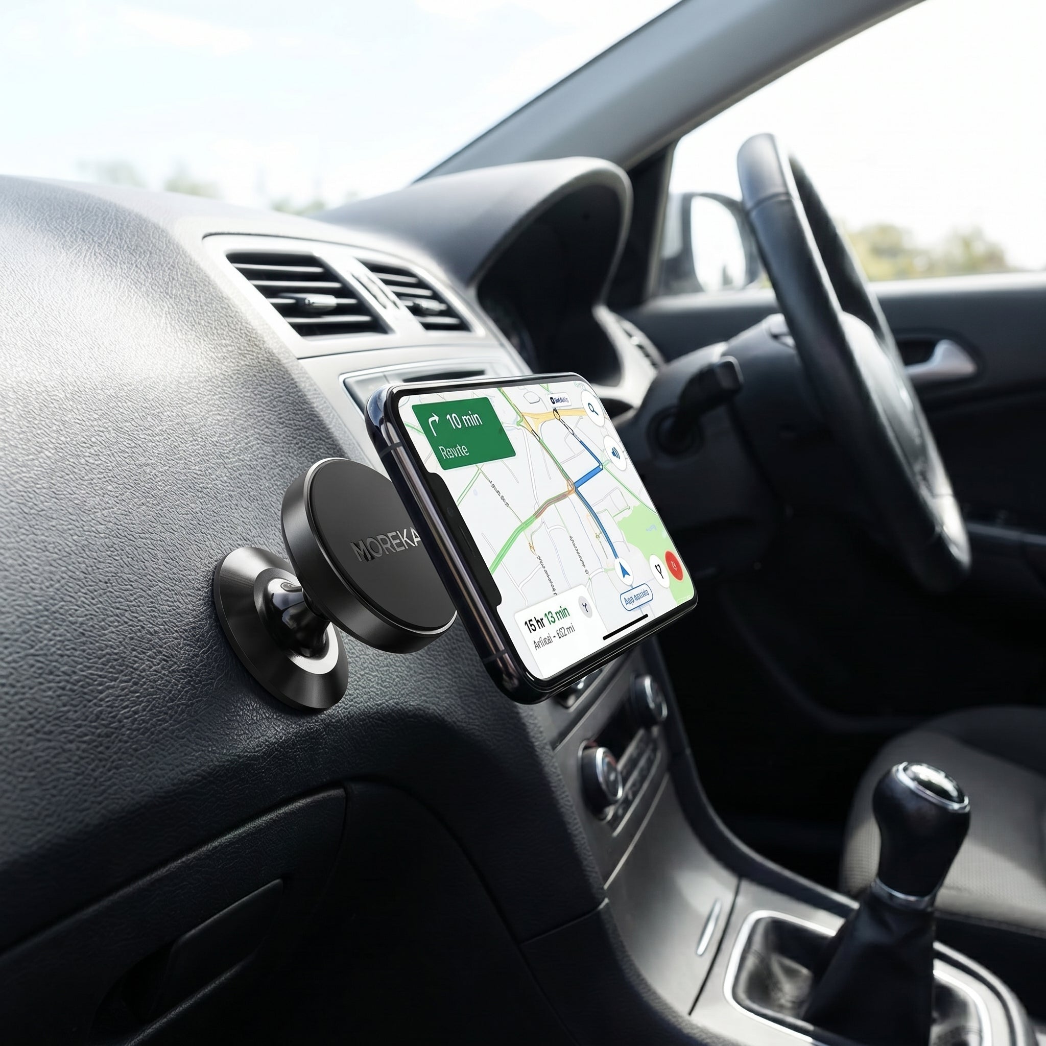 Soporte Magnético para Auto Moreka ZJ-019 de Aleación de Aluminio Sujeción 3350Gs Giro 360° Operación con Una Mano Compatibilidad Universal para Todos los Celulares