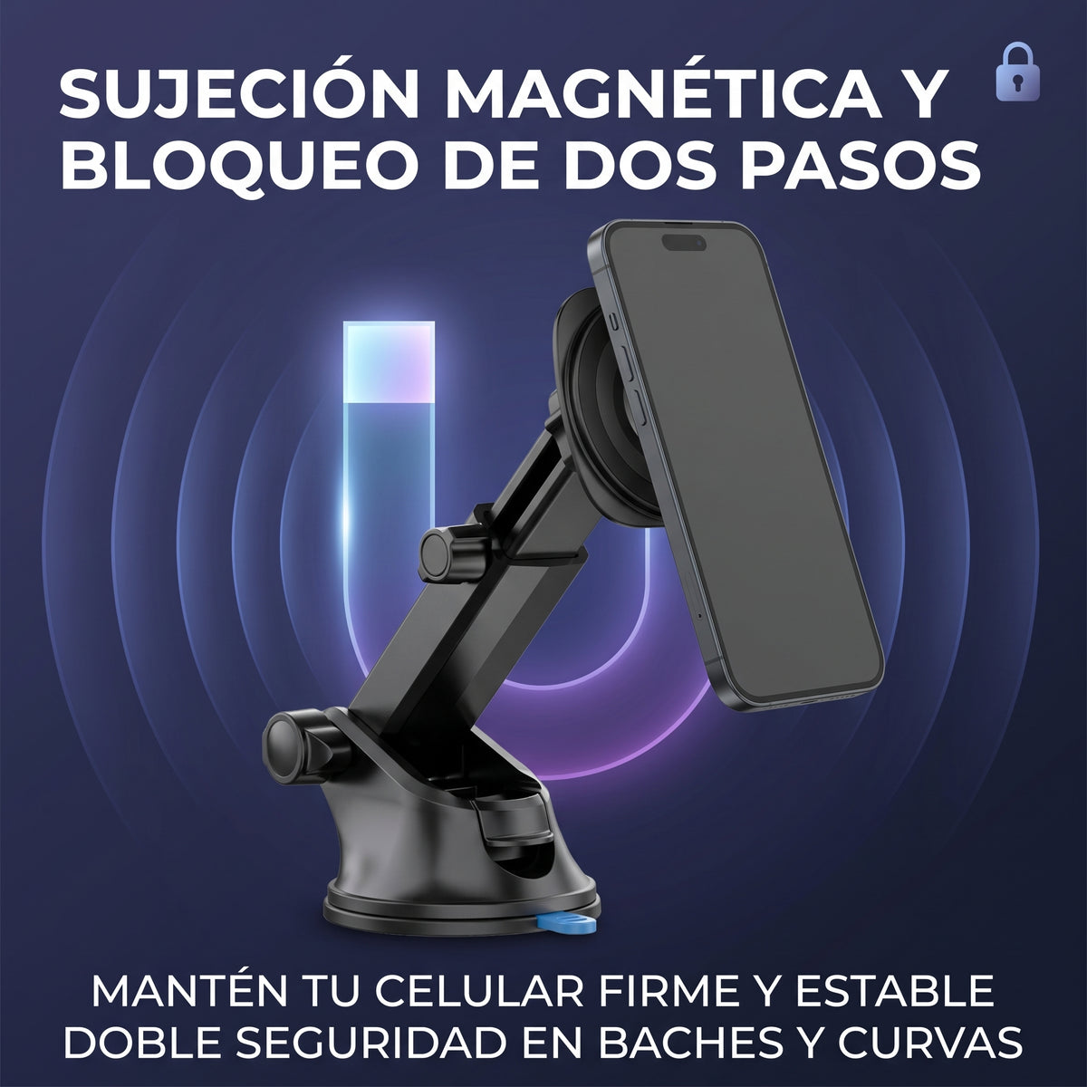 Soporte Magnético para Auto Moreka ZJ-022 con Giro 360° y Altura Ajustable