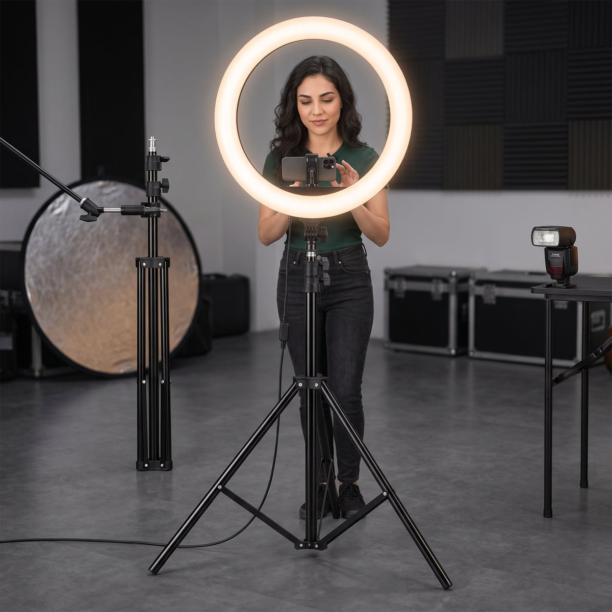 Trípode Soporte YISEN ZJ-2.1 de 2.1mts Soporte para Aro de Luz