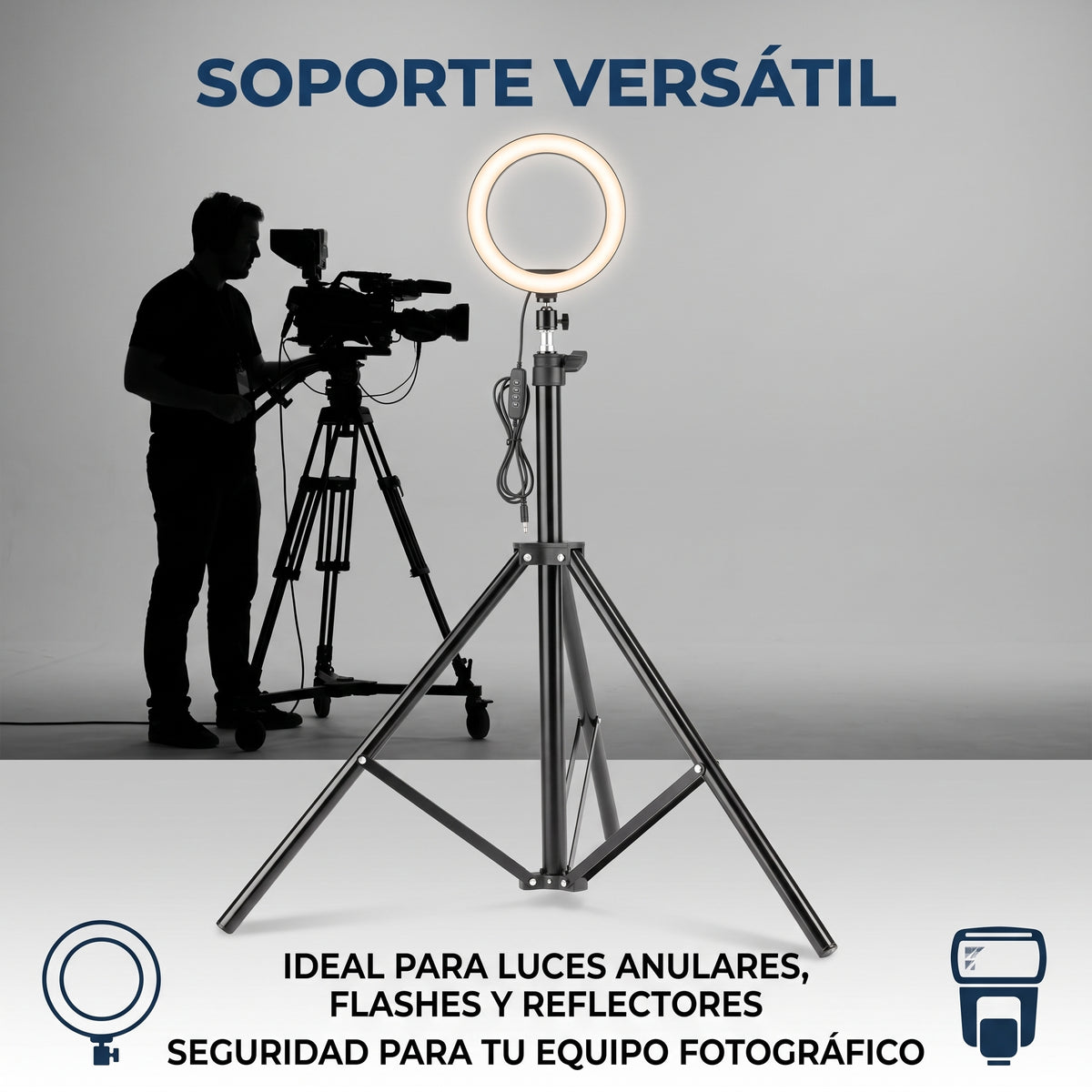 Trípode Soporte YISEN ZJ-2.1 de 2.1mts Soporte para Aro de Luz