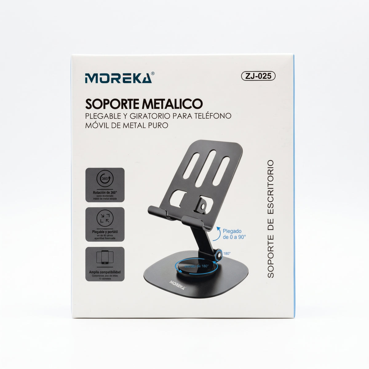 Soporte Metálico Plegable Moreka ZJ-025 con Rotación de 360° para Celular