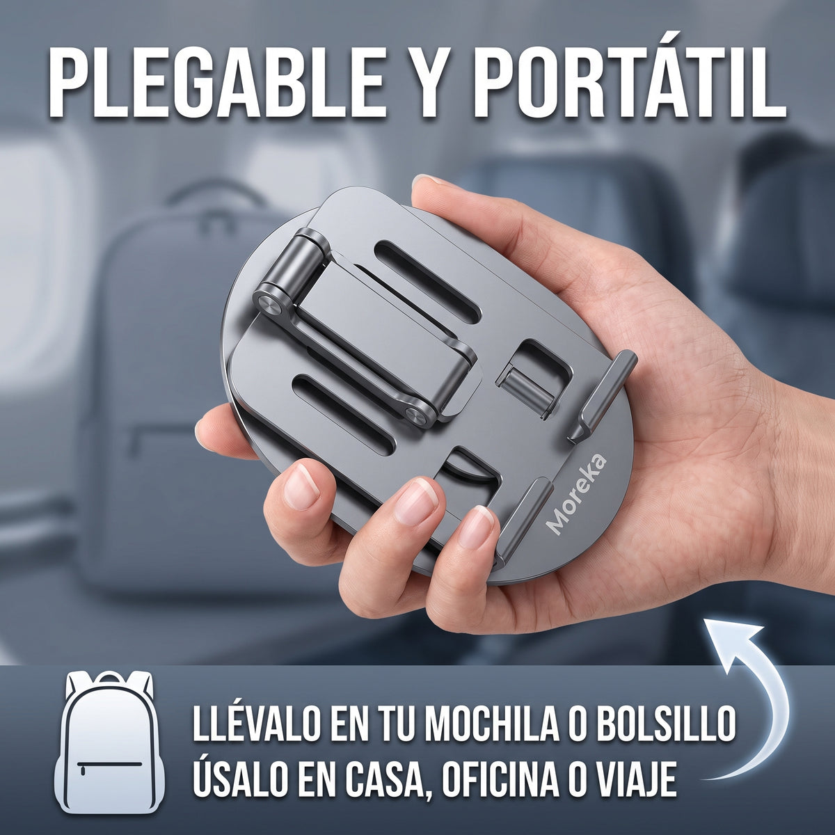 Soporte Metálico Plegable Moreka ZJ-025 con Rotación de 360° para Celular