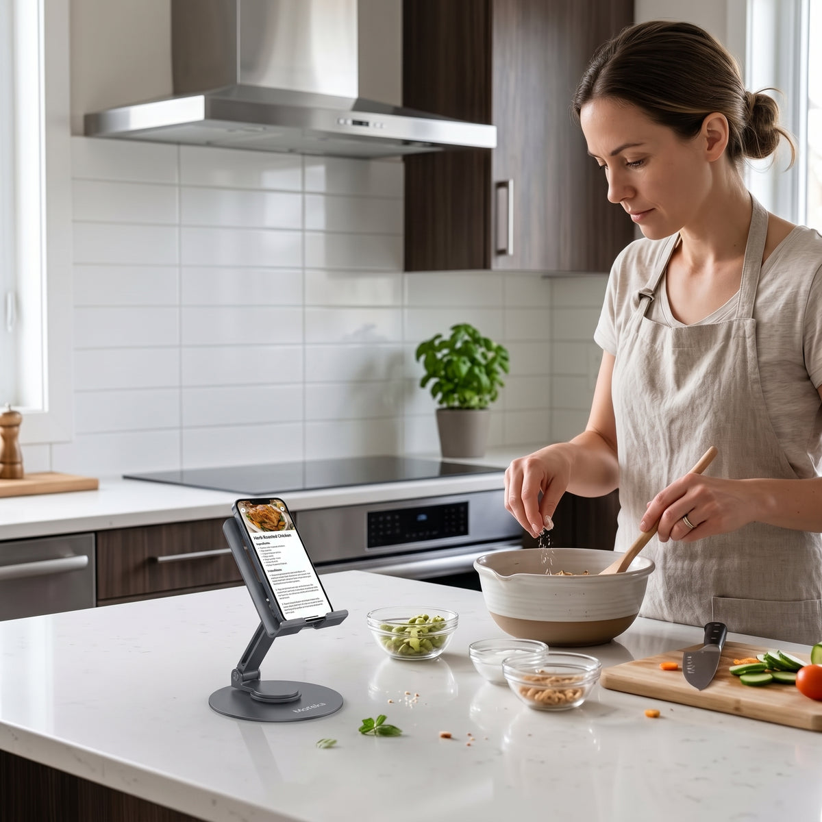 Soporte Metálico Plegable Moreka ZJ-025 con Rotación de 360° para Celular