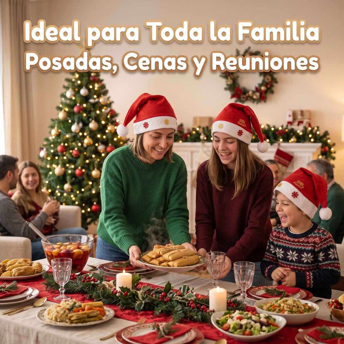 Gorro Navideño Büytiti ZSD-165 de Poliéster Talla Mediana