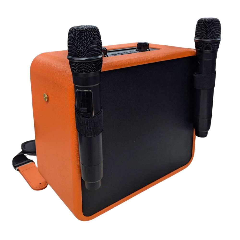 Bocina Karaoke Bluetooth FM dual micrófonos RGB Moreka A17