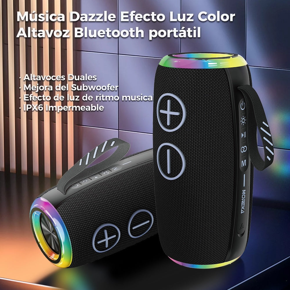 Bocina Moreka+ A20 20W 3600mAh Bluetooth, TF Card, Radio FM, USB Contra Agua IPX6