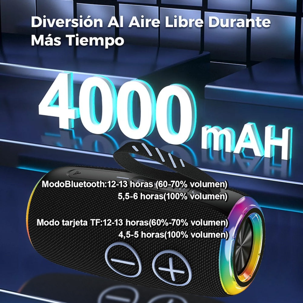 Bocina Moreka+ A20 20W 3600mAh Bluetooth, TF Card, Radio FM, USB Contra Agua IPX6