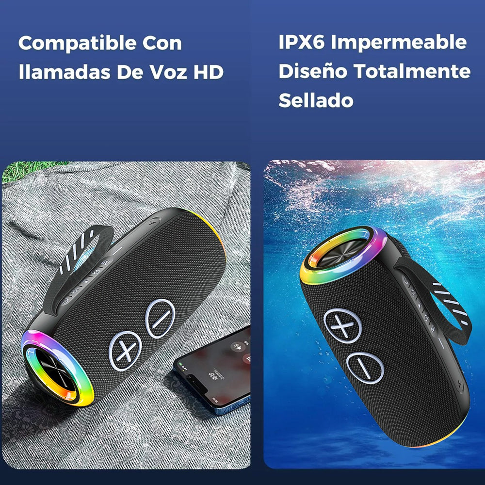 Bocina Moreka+ A20 20W 3600mAh Bluetooth, TF Card, Radio FM, USB Contra Agua IPX6