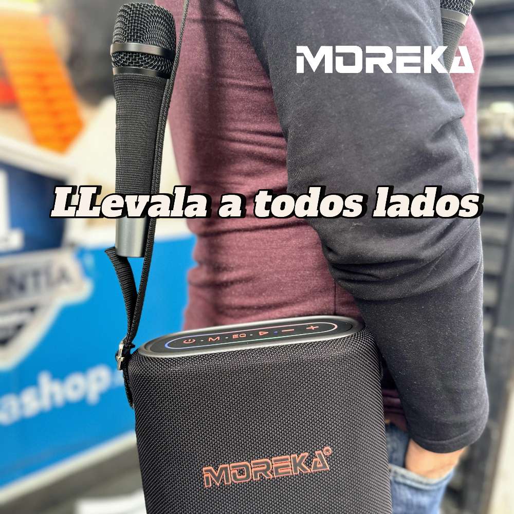 Bocina Moreka A30 80W 6000mAh 6 hrs de bateria Bluetooth, Contra Agua IPX5