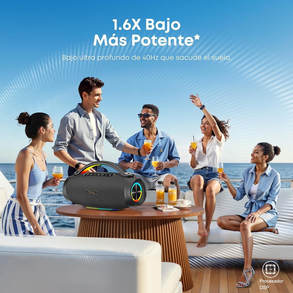 Bocina Moreka A36 120W 8000mAh 6-8 hrs de bateria Bluetooth