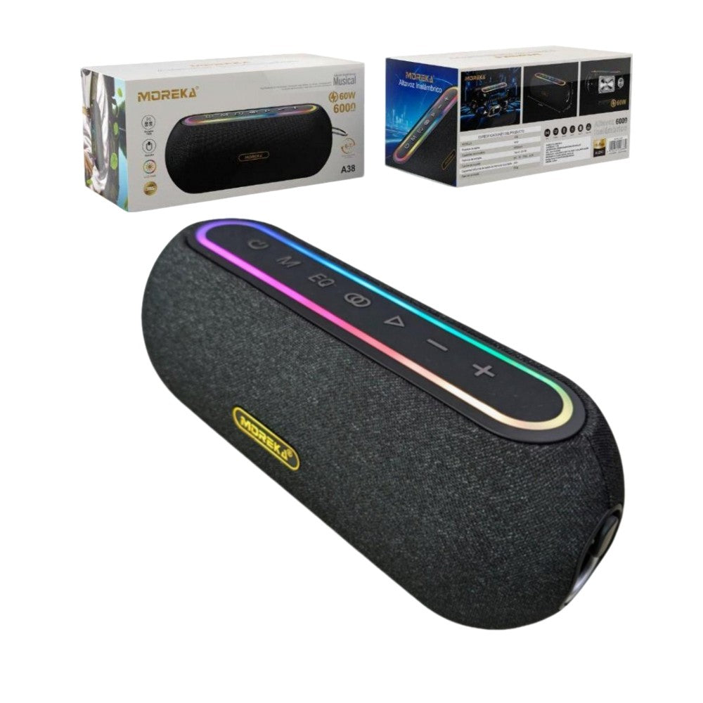 Bocina Moreka A38 60W 6000mAh 5-6 hrs de bateria Bluetooth
