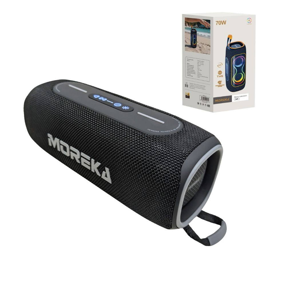 Bocina Moreka A47 70W 25W*2+10W 5000mAh 5hrs de bateria Bluetooth IPX6