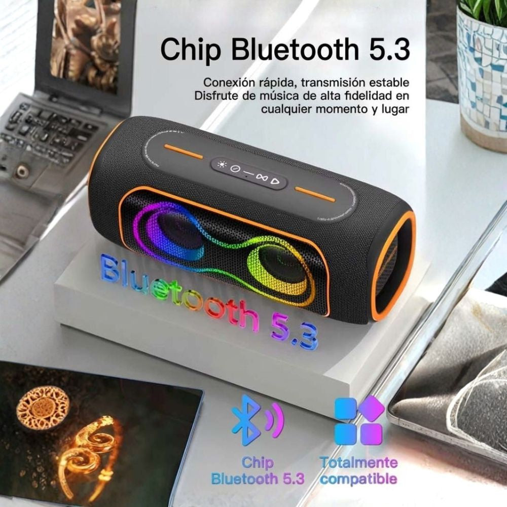 Bocina Moreka A47 70W 25W*2+10W 5000mAh 5hrs de bateria Bluetooth IPX6