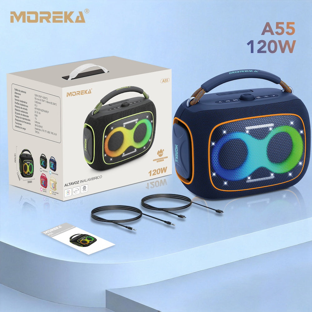 Bocina Moreka A55 120W 12000mAh 8hrs de bateria Bluetooth IPX6