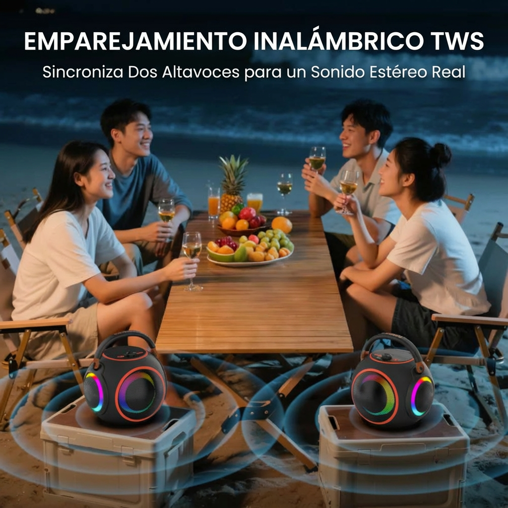 Bocina Moreka A56 120W 80W+40W 12000mAh 13 hrs de bateria Bluetooth IPX6