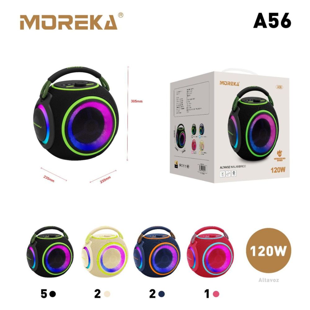 Bocina Moreka A56 120W 80W+40W 12000mAh 13 hrs de bateria Bluetooth IPX6