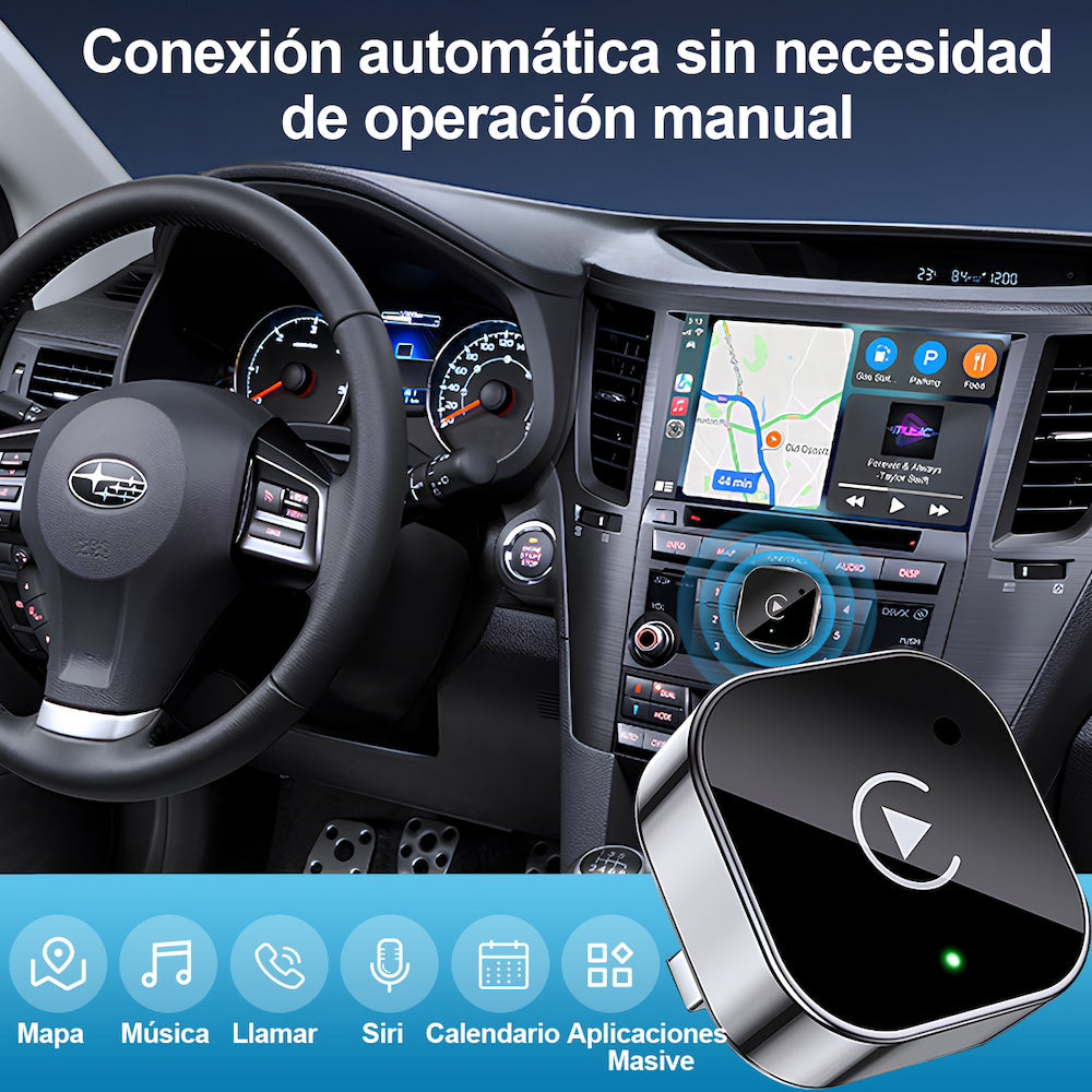 Adaptador 2en1 Inalámbrico para Carplay y android Auto (iOS 10+, Android 11+). No compatible con BMW.