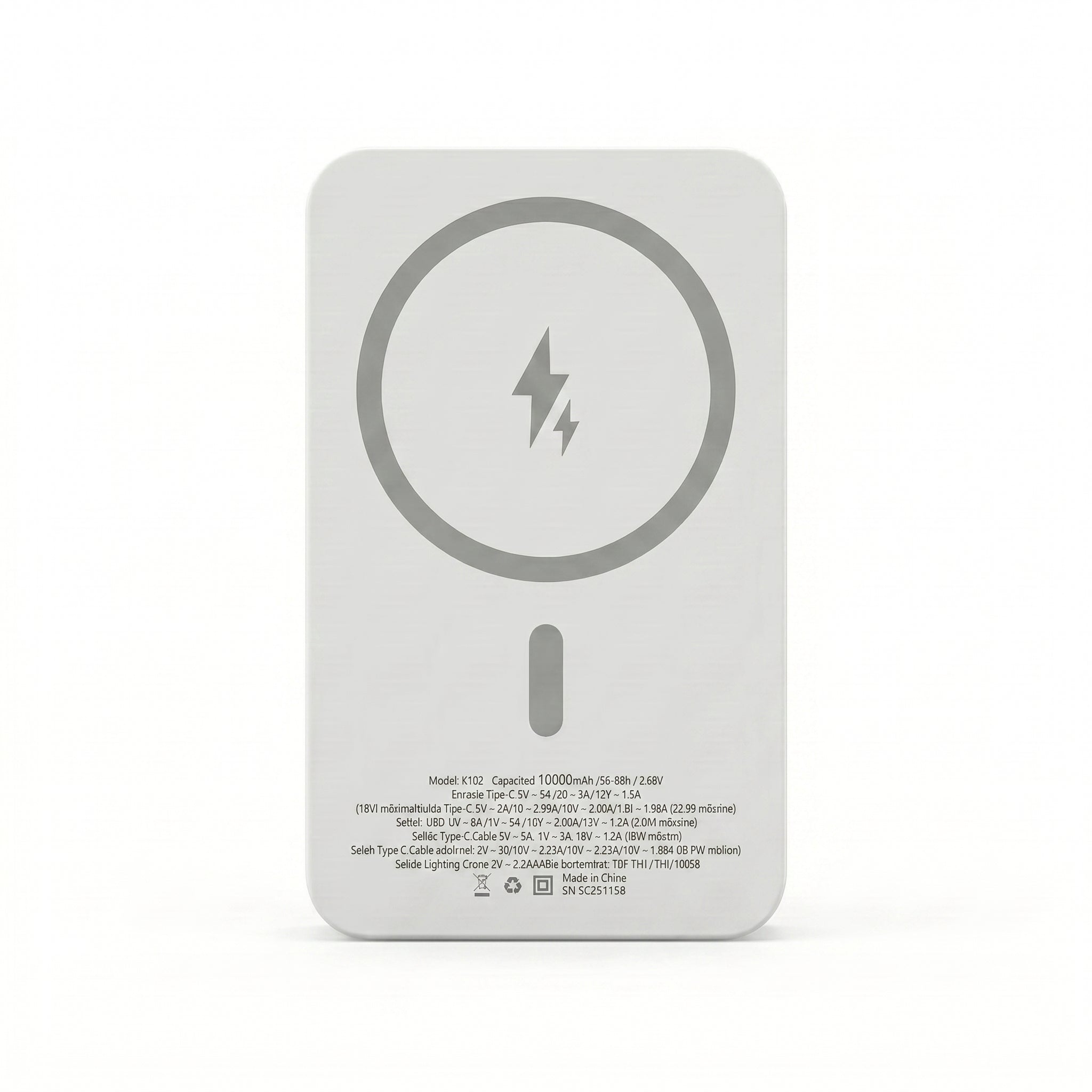 Power Bank Magnético Moreka K112 10000mAh 22.5W con Cable Lightning y Tipo-C Integrados Carga Inalámbrica 15W, Modo Baja Corriente
