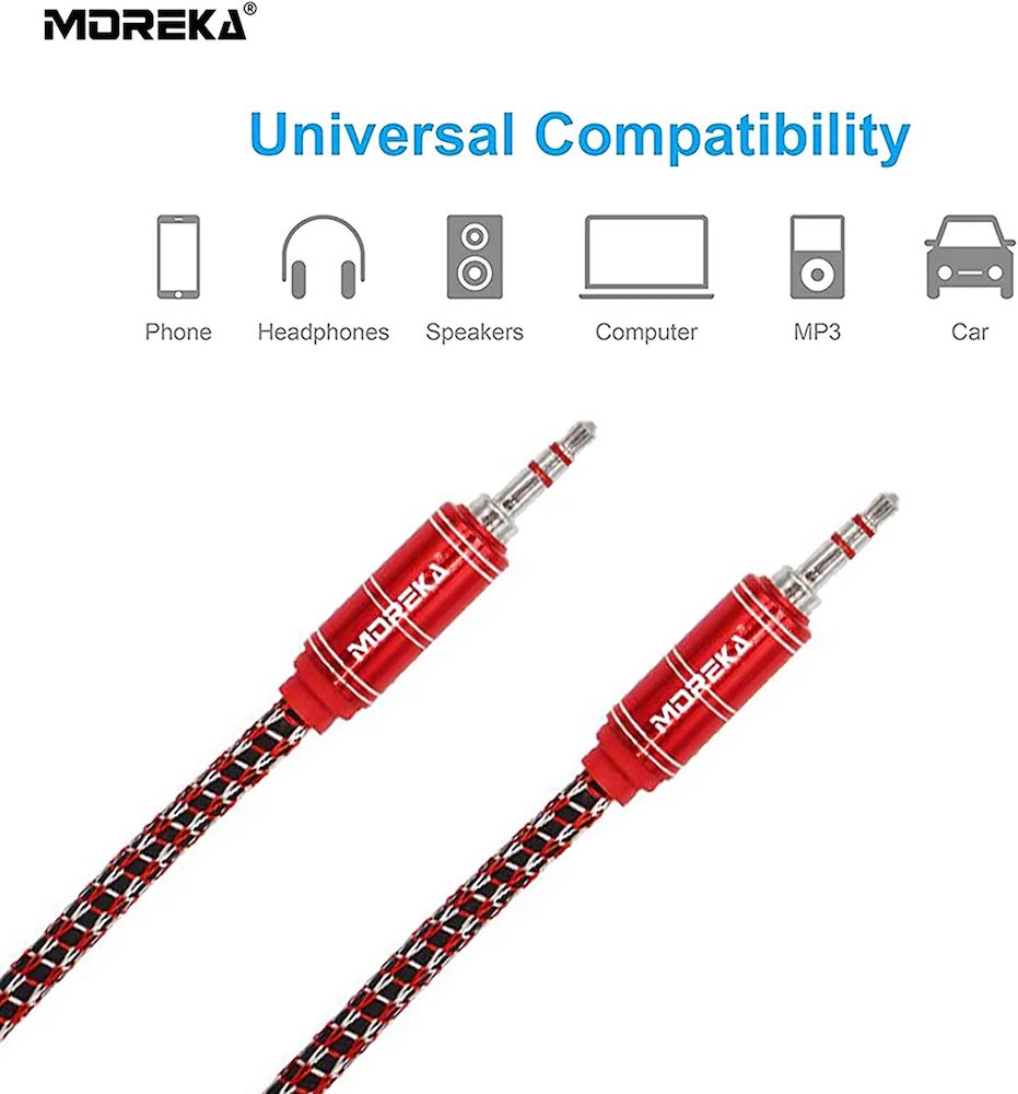 Cable De Audio, Moreka AU-01, Auxiliar 3.5, 1500mm, Reforzado