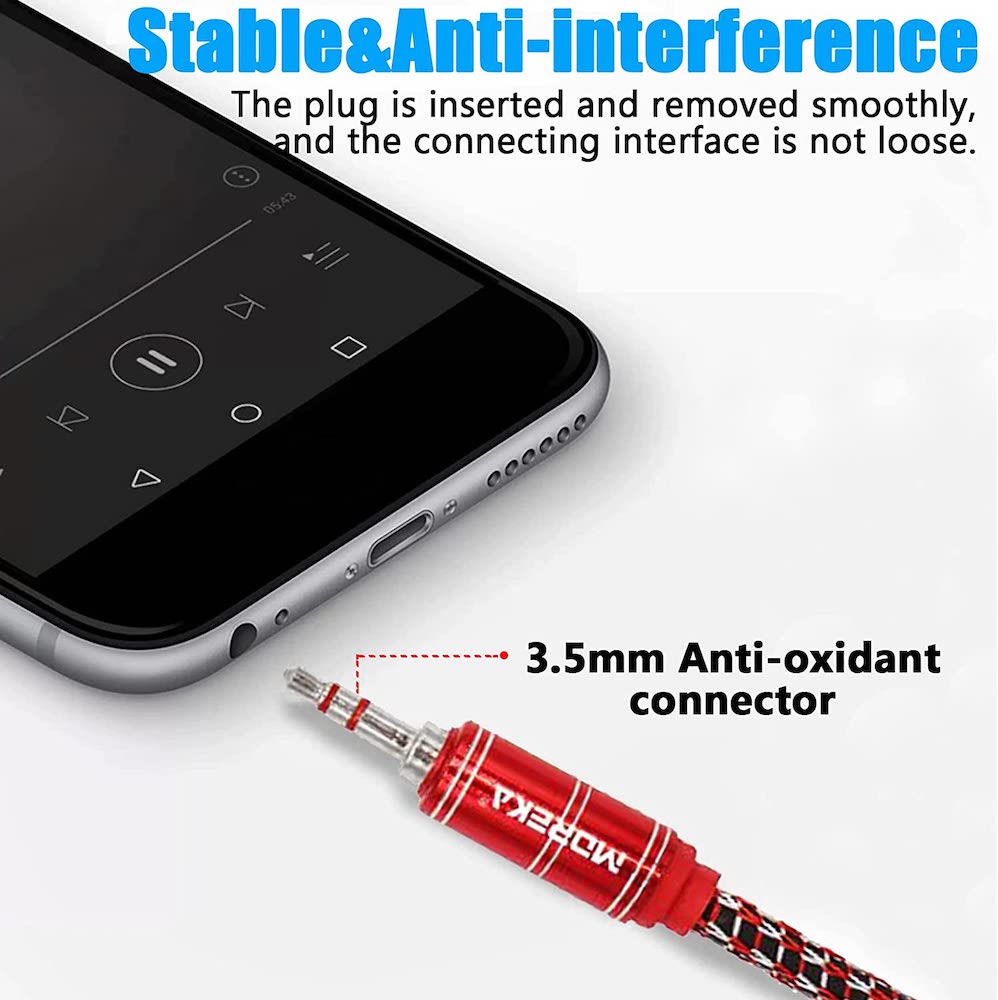 Cable De Audio, Moreka AU-01, Auxiliar 3.5, 1500mm, Reforzado