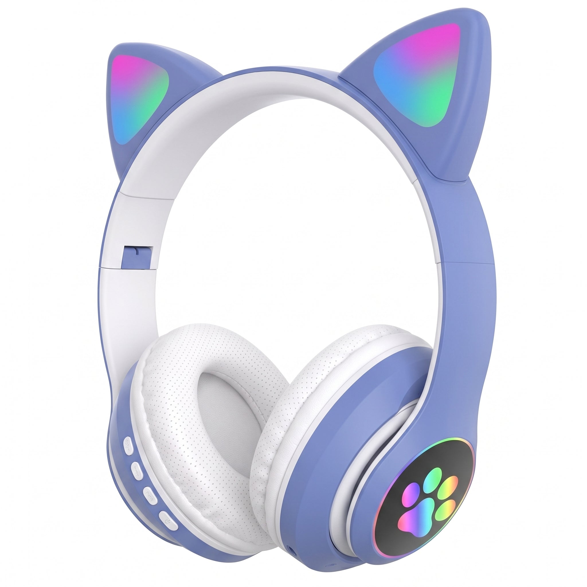 Audífonos Inalámbricos YISEN JST-28 con Diadema de Orejas de Gatito y Luces LED Multicolor