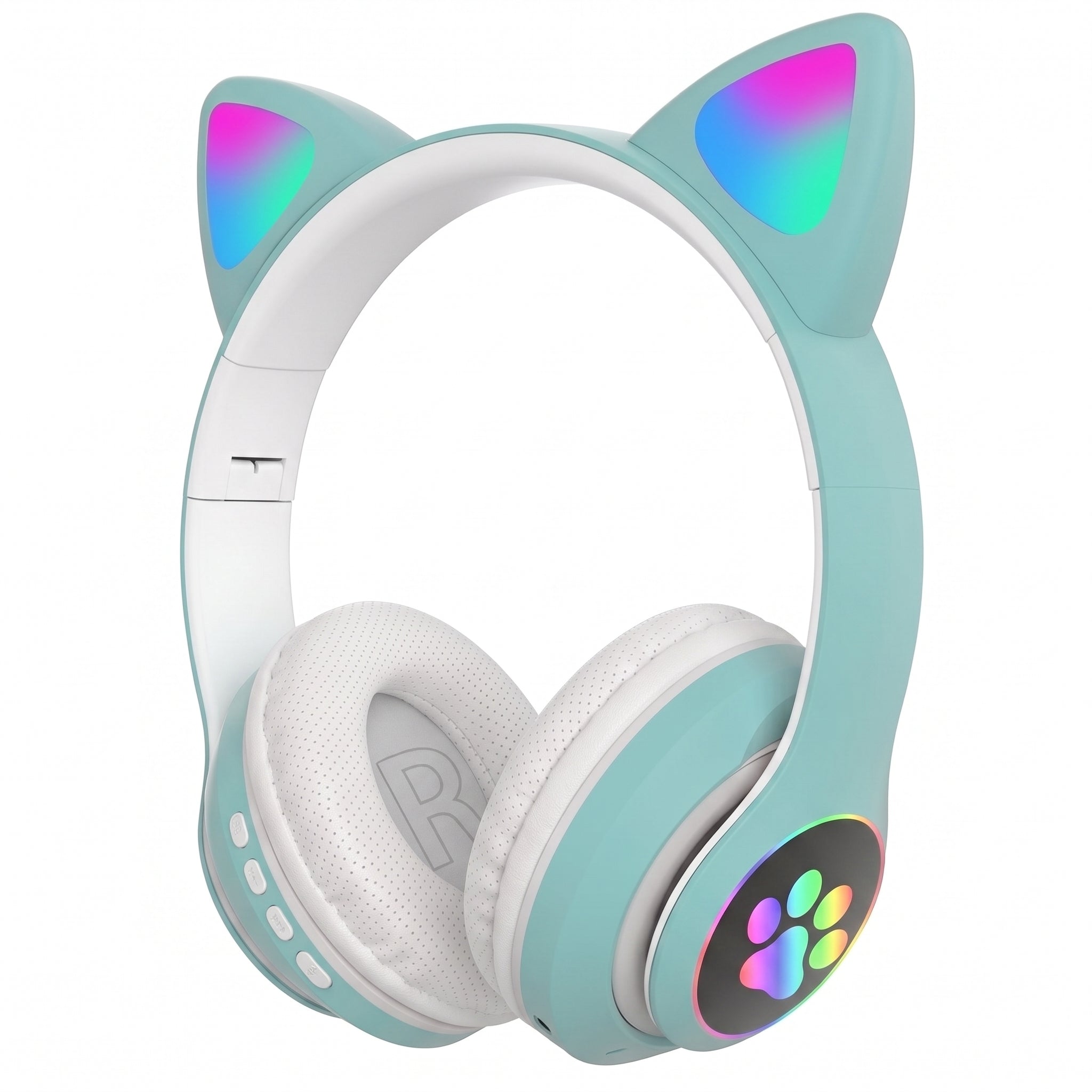 Audífonos Inalámbricos YISEN JST-28 con Diadema de Orejas de Gatito y Luces LED Multicolor