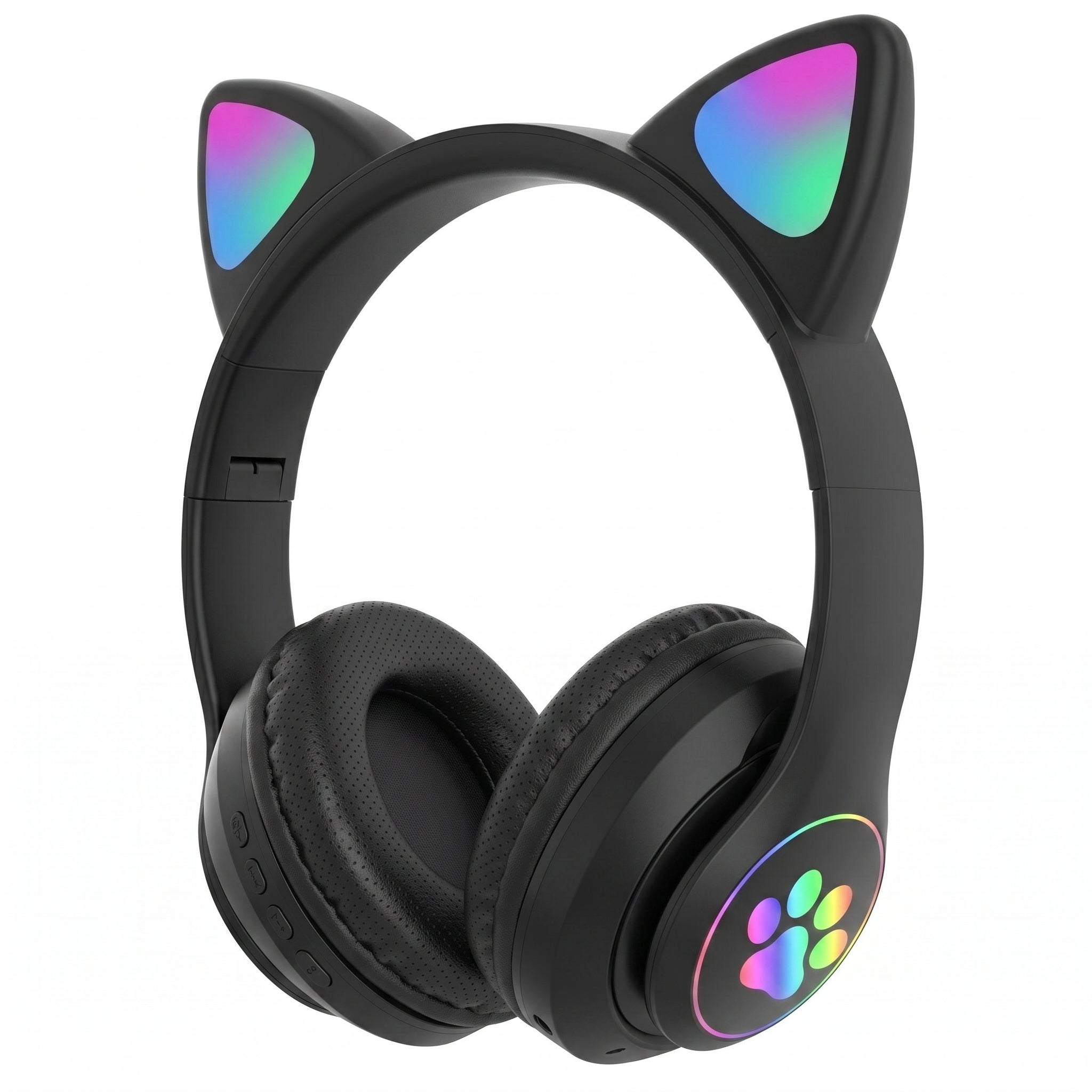 Audífonos Inalámbricos YISEN JST-28 con Diadema de Orejas de Gatito y Luces LED Multicolor