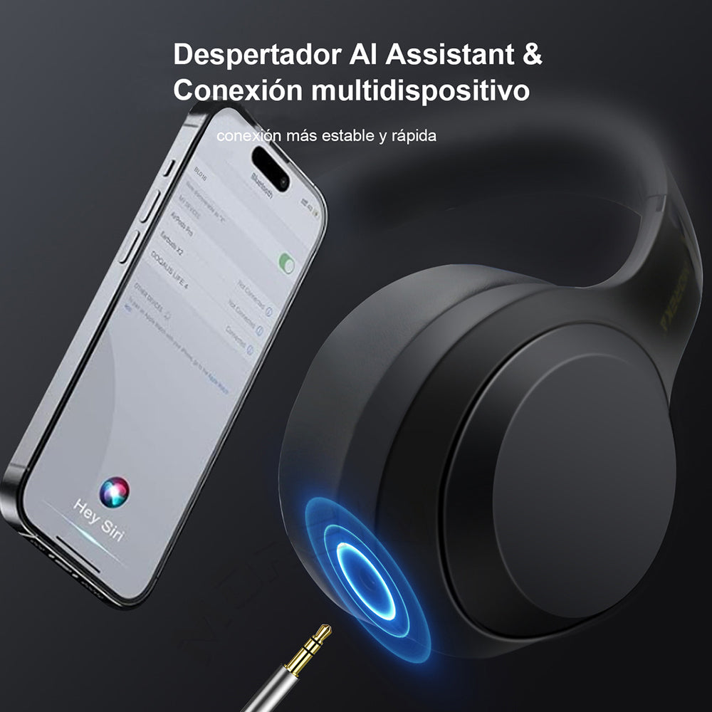 Audífonos Bluetooth V5.4 Moreka BL016 200mAh 40mm Cancelación de Ruido (copia)