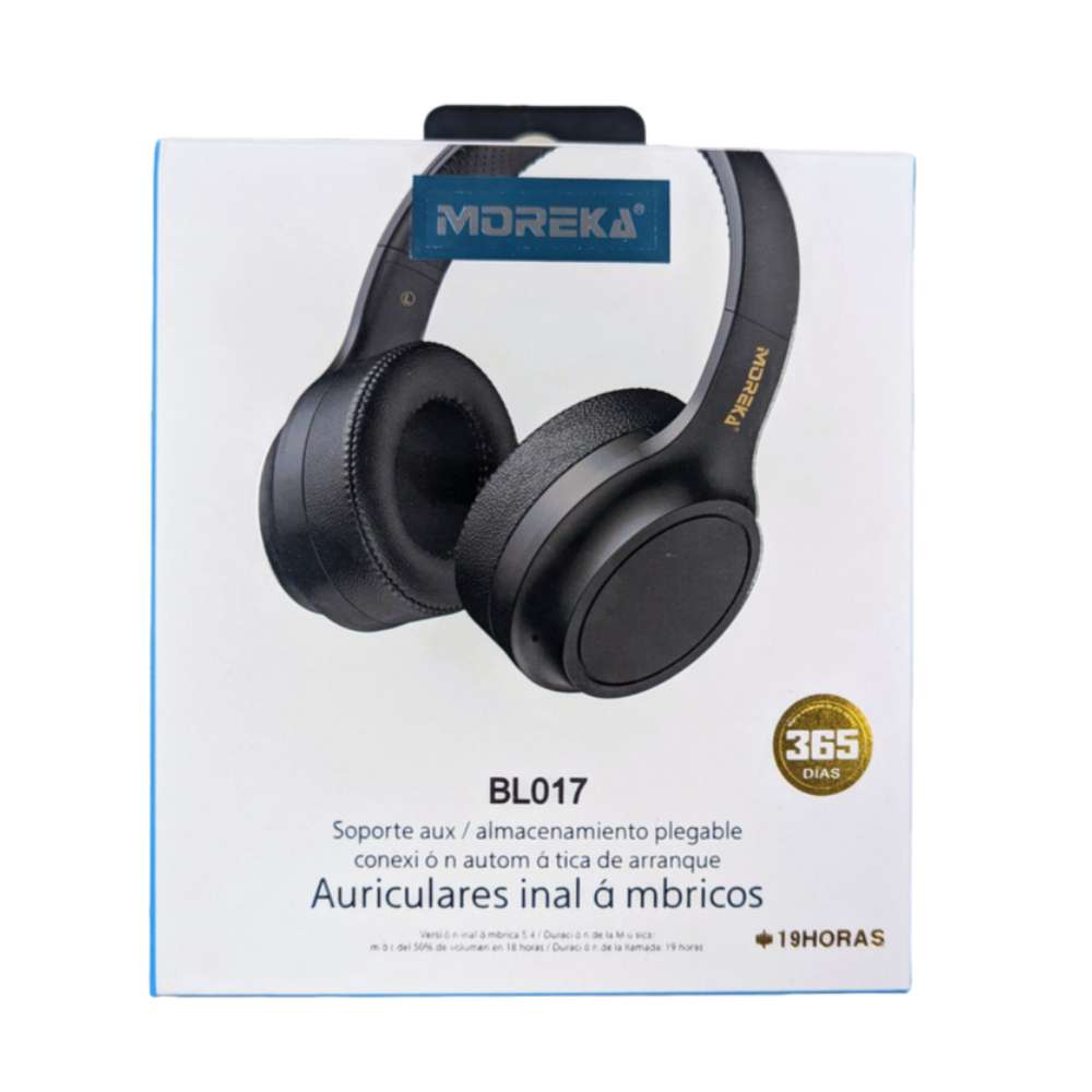 Audífonos Bluetooth V5.4 Moreka BL017 200mAh 40mm Cancelación de Ruido